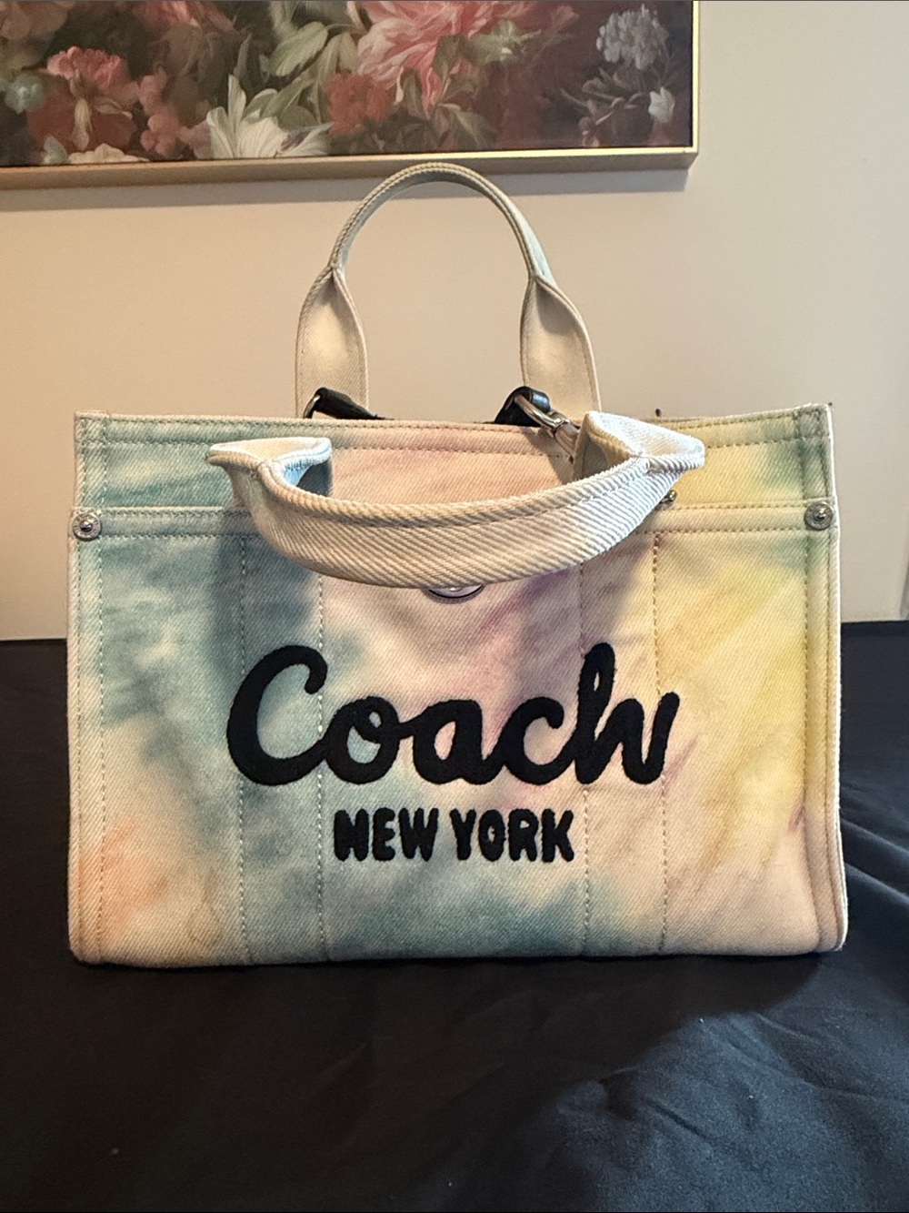 Cargo Tote Bag 26 With Rainbow Tie Dye Print - Picture 4 of 12